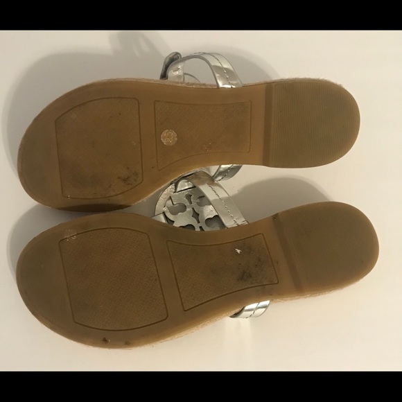 Tory Burch Miller Logo Espadrille Silver 9.5 ⭐️⭐️ - Picture 8 of 8